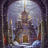 kikkapink animated background winter castle - 無料のアニメーション GIF