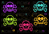 neon skulls - GIF animé gratuit