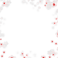 White red flowers frame deco [Basilslament] - 無料png