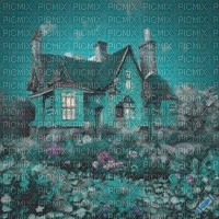 Teal Victorian House - ilmainen png