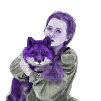 kikkapink woman winter fox fantasy painting - gratis png