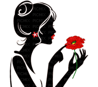 silhouette woman femme frau beauty flower fleur tube - ücretsiz png