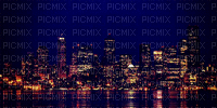 skyline city night stadt ville town water sea gif fond background - 無料のアニメーション GIF