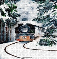 loly33 fond  train hiver - zdarma png