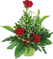patymirabelle muguet et roses rouges - GIF เคลื่อนไหวฟรี
