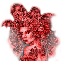 Y.A.M._Gothic Fantasy woman red - PNG gratuit