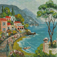 dolceluna summer painting sea background animated - Δωρεάν κινούμενο GIF