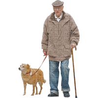 Kaz_Creations Old Man With Dog Pup
