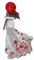 Женщина  в шляпе акварель - darmowe png