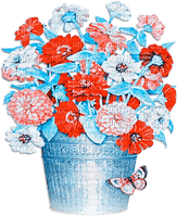 soave deco flowers vase garden spring blue orange - png ฟรี