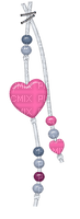 Kaz_Creations Deco Heart Beads Hanging Dangly Things Colours - PNG gratuit