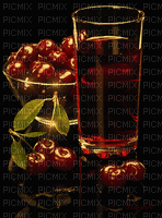 ani-körsbär och glas---cherry and glass - Gratis animeret GIF