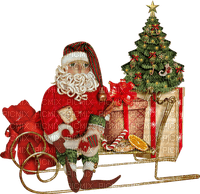 Kaz_Creations Christmas Deco Santa Claus On Sleigh - PNG gratuit
