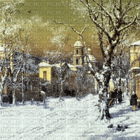 fondo coches caballos casas invierno dubravka4 - GIF animado grátis