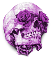 Y.A.M._Gothic skull purple - gratis png