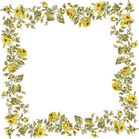 Kaz_Creations Yellow Deco Scrap Flowers Frames Frame - besplatni png