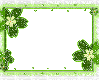 green flower border - Бесплатный анимированный гифка