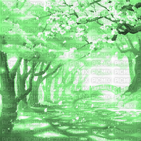 Y.A.M._Japan Spring landscape background green - Darmowy animowany GIF