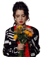 Женщина с цветами - ücretsiz png