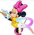 image encre animé effet lettre R Minnie Disney edited by me