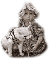 child with cat bp - 免费PNG