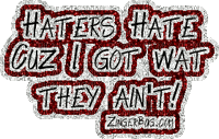 haters hate cuz i got what they aint - Gratis animeret GIF
