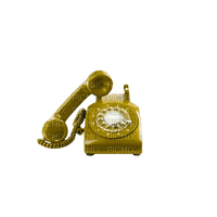 Kaz_Creations Telephone-Gold-Yellow - zdarma png