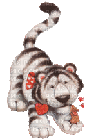 tiger mouse fun gif animals - Бесплатни анимирани ГИФ