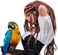 Woman. Parrot. Leila - PNG gratuit
