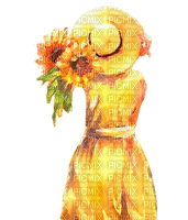 Sunflowers Woman - Free PNG