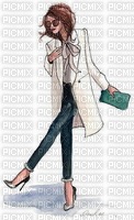 Lady in Long White Coat - ücretsiz png
