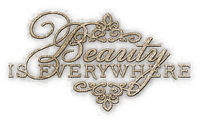 soave text deco beauty is everywhere sepia - 免费PNG