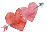 watercolor hearts Bb2 - PNG gratuit