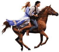 Couple ride a horse - PNG gratuit