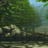 animated forest lake background - Бесплатный анимированный гифка