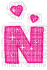 Kaz_Creations Animated Alphabet Pink  N