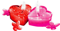 Candles.Hearts.Flowers.Red.Pink - Free PNG