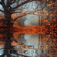 kikkapink autumn lake background animated - GIF animate gratis