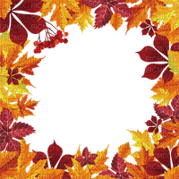 fall autumn leaf leaves feuille frame - gratis png