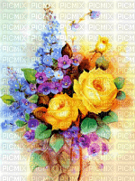 MMarcia gif flores fleurs aquarela - Free animated GIF