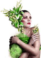 woman green fantasy femme vert fantaisie💚 - kostenlos png