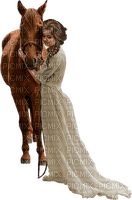 kvinna-häst-vit - gratis png