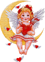 angel ange engel moon gif coeur - Zdarma animovaný GIF
