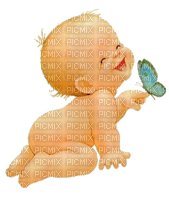 Baby mit Schmetterling - PNG gratuit