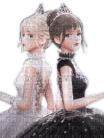 Rena Anime Princesses Prinzessinnen black white - png gratuito