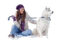 woman with dog bp - бесплатно png