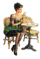 Rena Vintage Woman Frau grün green - PNG gratuit