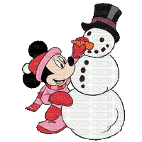 Minnie Maus Winter - GIF animasi gratis