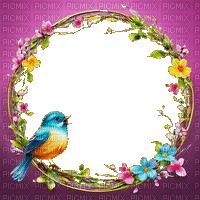 Frame Spring Bird Gif - Bogusia - Besplatni animirani GIF