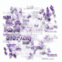 Love you purple white texts deco [Basilslament] - ücretsiz png